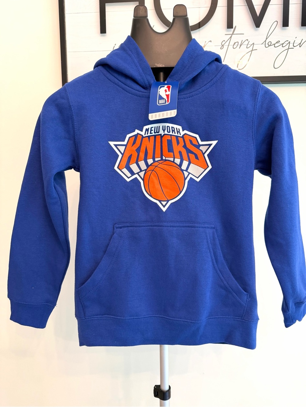 Unisex New York Knicks Homage Blue Logo Tri-Blend Raglan Hoodie